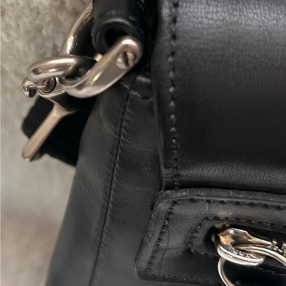 EUC / Coach Black Leather Messenger Bag - Picture 9 of 14